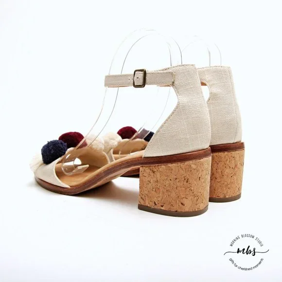 Soludos Capri Pom Pom Heel Sandals - Picture 6 of 14